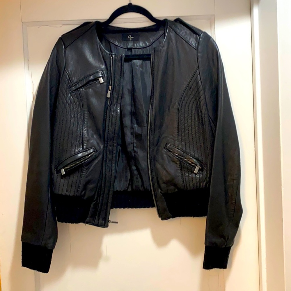Aqua genuine leather jacket